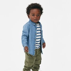 ZARA Toddler Denim Button Down Shirt 2-3 YRS